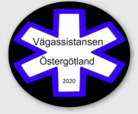Stödjande klistermärke.